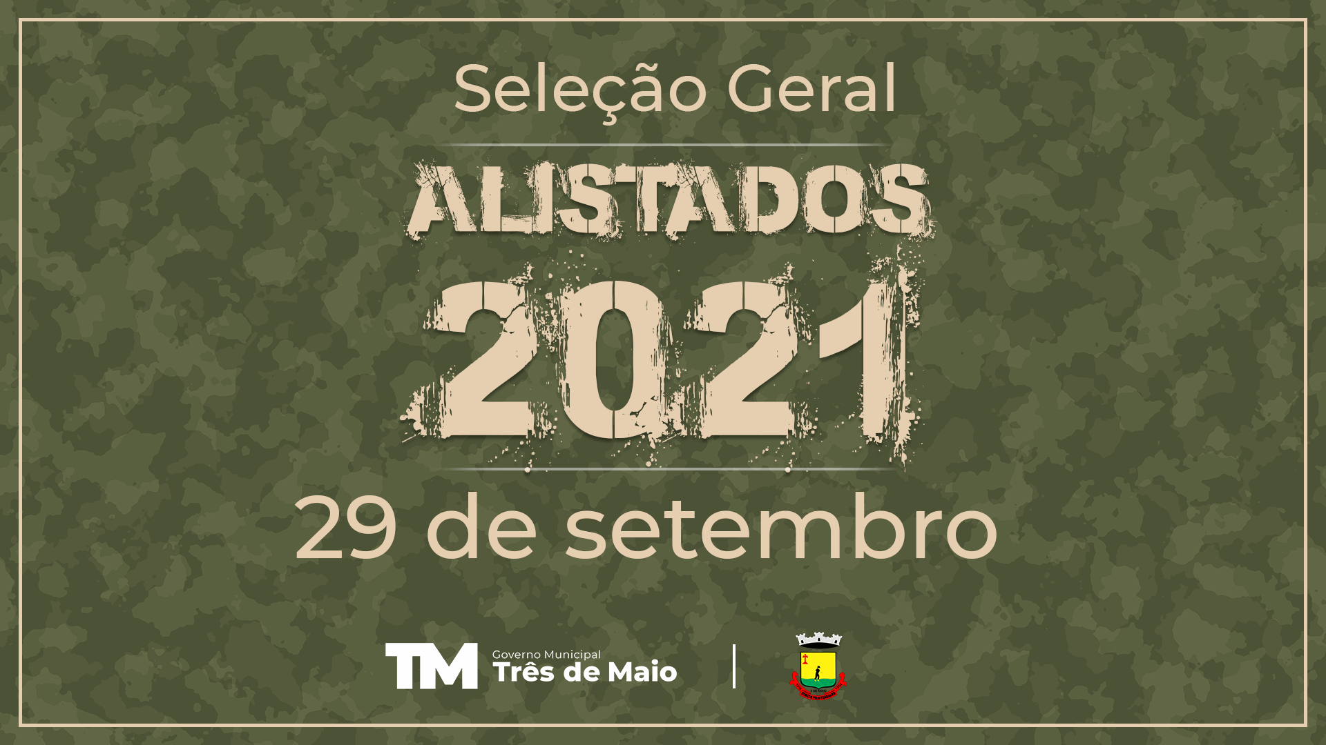 SELEÇÃO GERAL PARA OS ALISTADOS EM 2021 OCORRE NA PRÓXIMA SEMANA